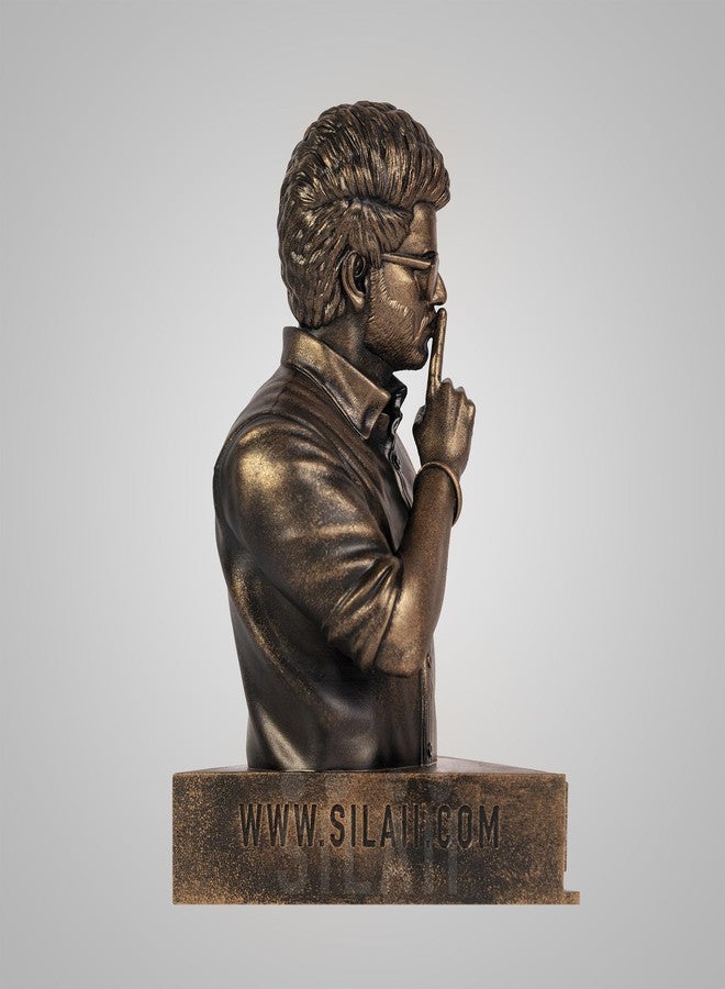 SILAII Master Thalapathy Vijay Sculpture - 5 INCH, Antique Bronze Colour - Image 4